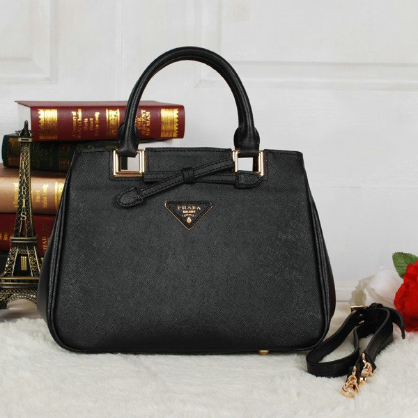 2014 Prada saffiano calfskin tote BN2245 black